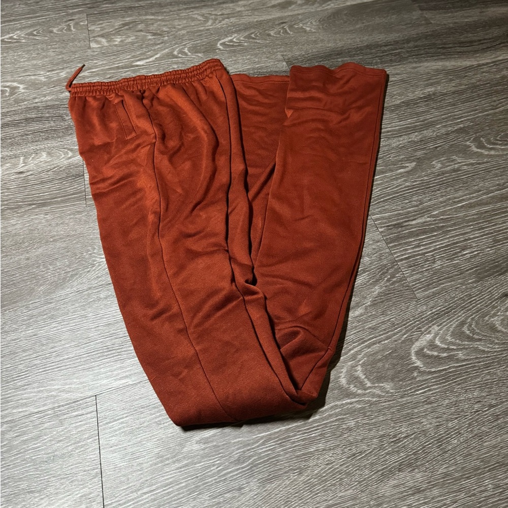 Rust stacked pants